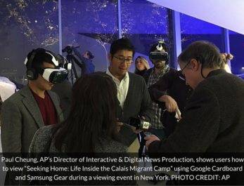 Paul Cheung of AP demonstrates virtual reality journalism in NYC