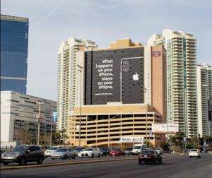 Apple billboard at CES 2019